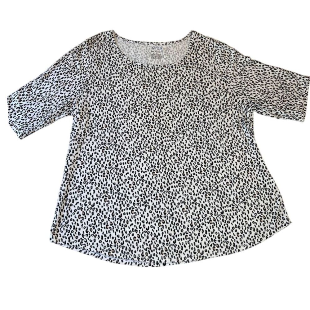 Apt 9 Womens XXL Leopard Print Tee Short Sleeve Stretch Casual Top Soft